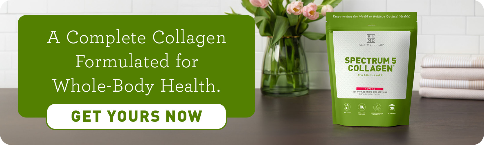 A physician-formulated, complete collagen complex. Get yours now. Spectrum 5 Collagen bottle.