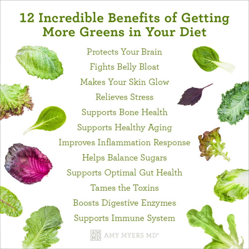 12 Incredible Benefits of Getting More Leafy Greens in Your Diet - Infographic - Amy Myers MD®