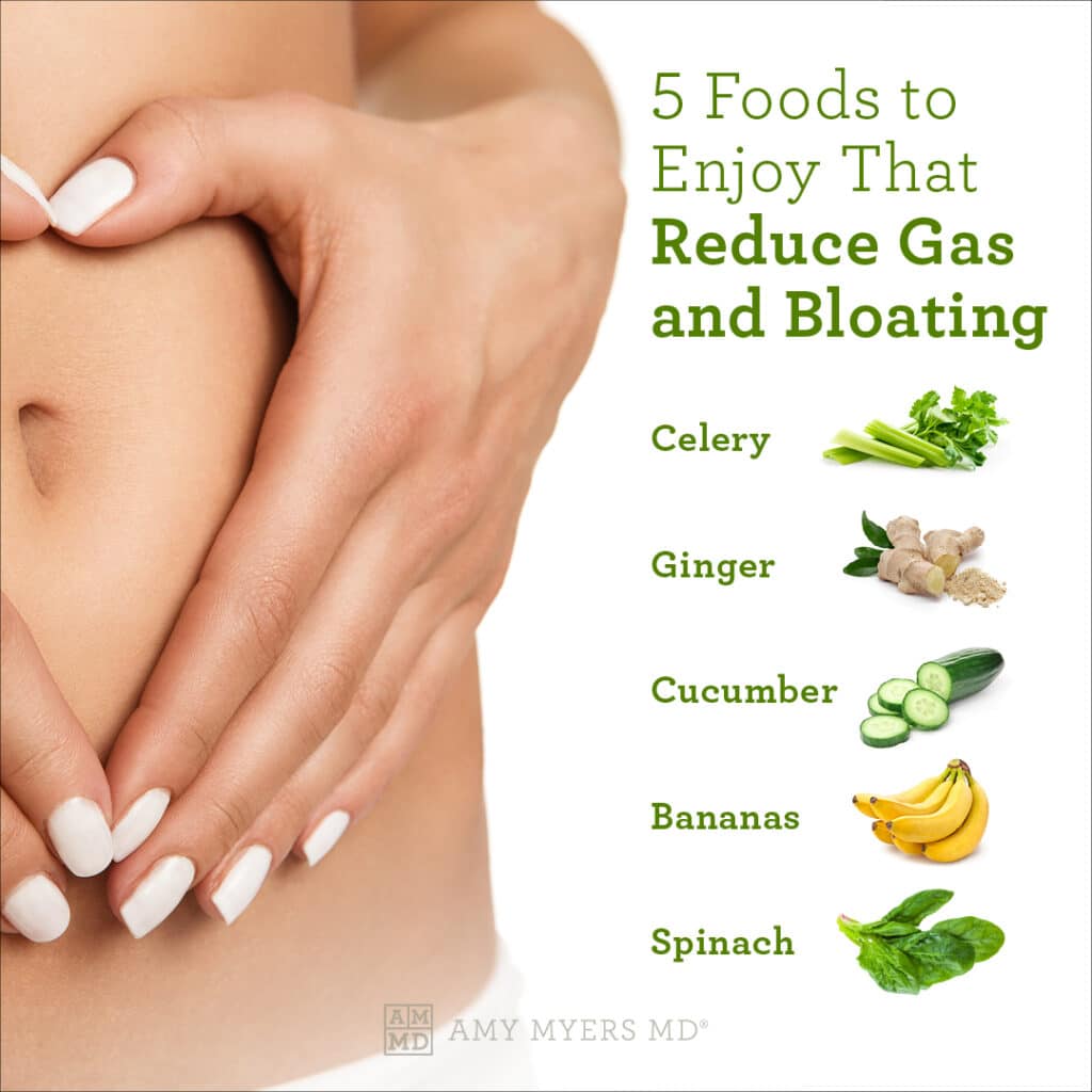 5 Foods To Get Rid Of Gas Bloating 5 That Make It Worse Amy Myers MD
