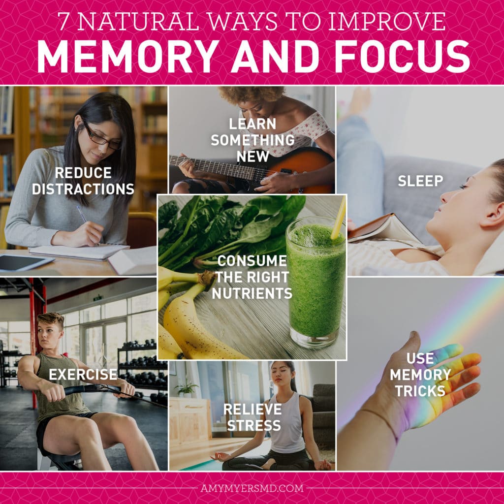 7 Natural Ways To Improve Memory And Focus - Infographic - Amy Myers MD®