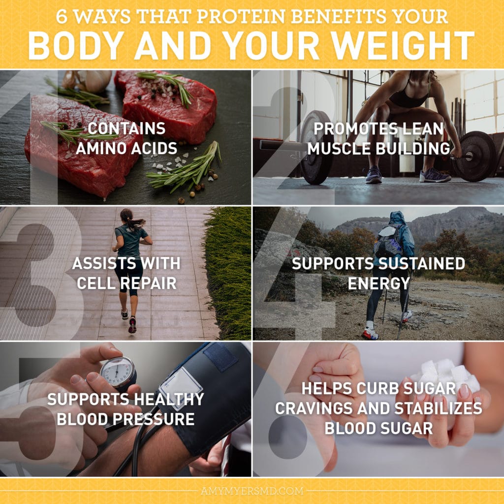 6 Ways Protein Benefits Your Body and Weight - Infographic - Amy Myers MD®