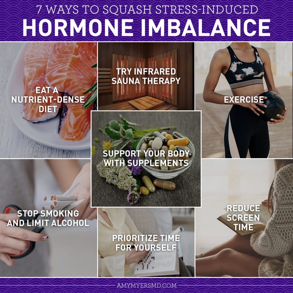 7 Ways to Squash Stress-Induced hormone Imbalance - Infographic - Amy Myers MD®