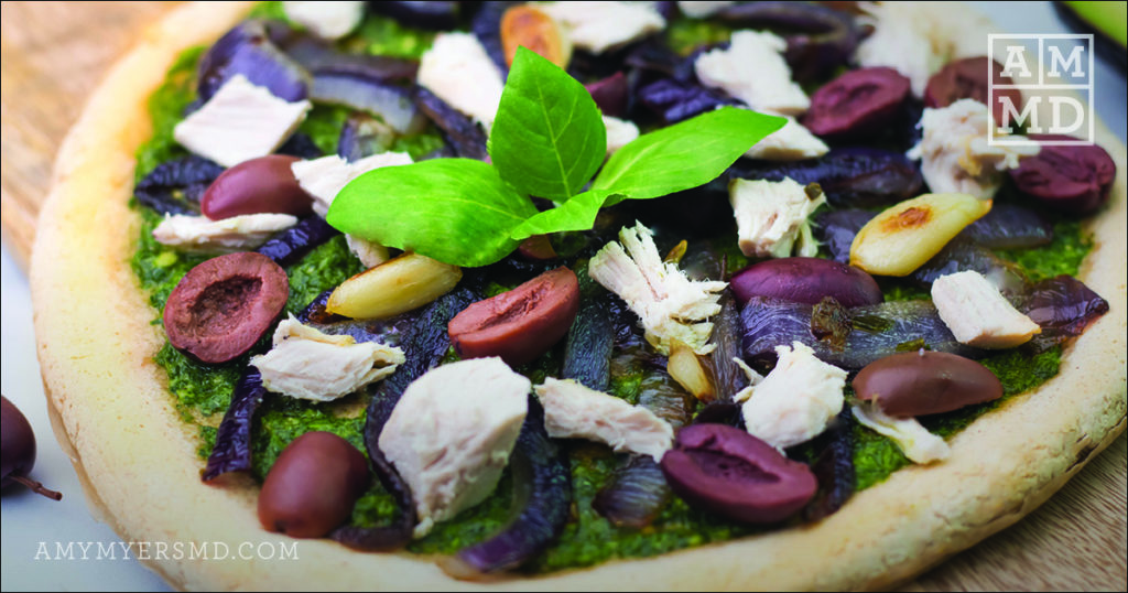 dairy free pesto pizza