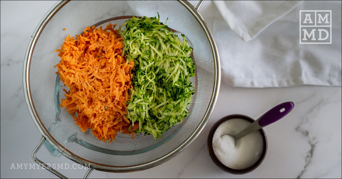 Zucchini and Sweet Potato in the strainer - Amy Myers MD®