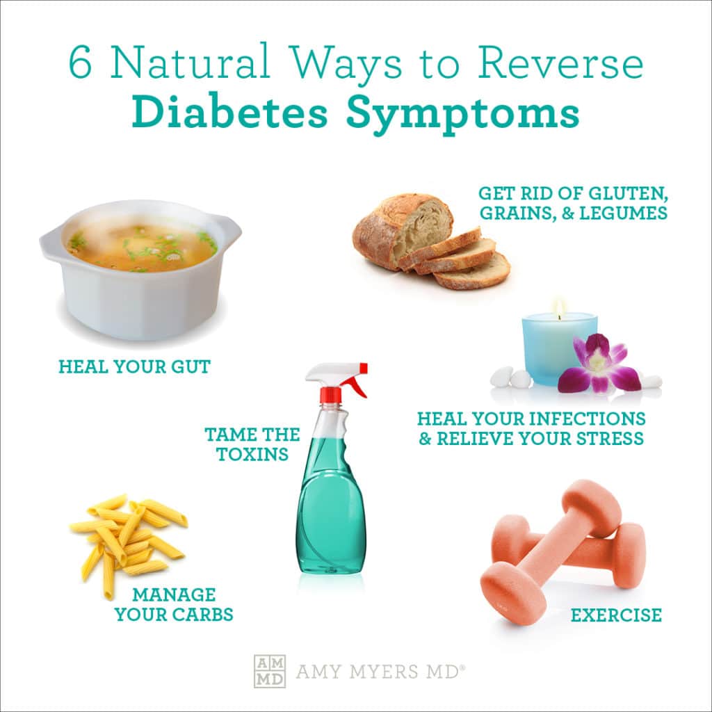 6 Natural Ways to Reverse Diabetes Symptoms - Infographic - Amy Myers MD®