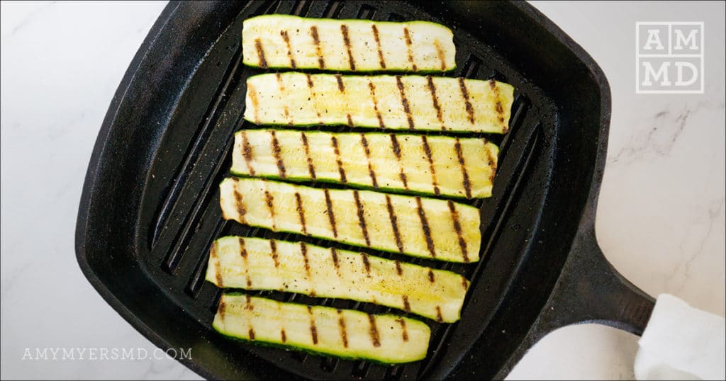 Zucchini on a grill pan
