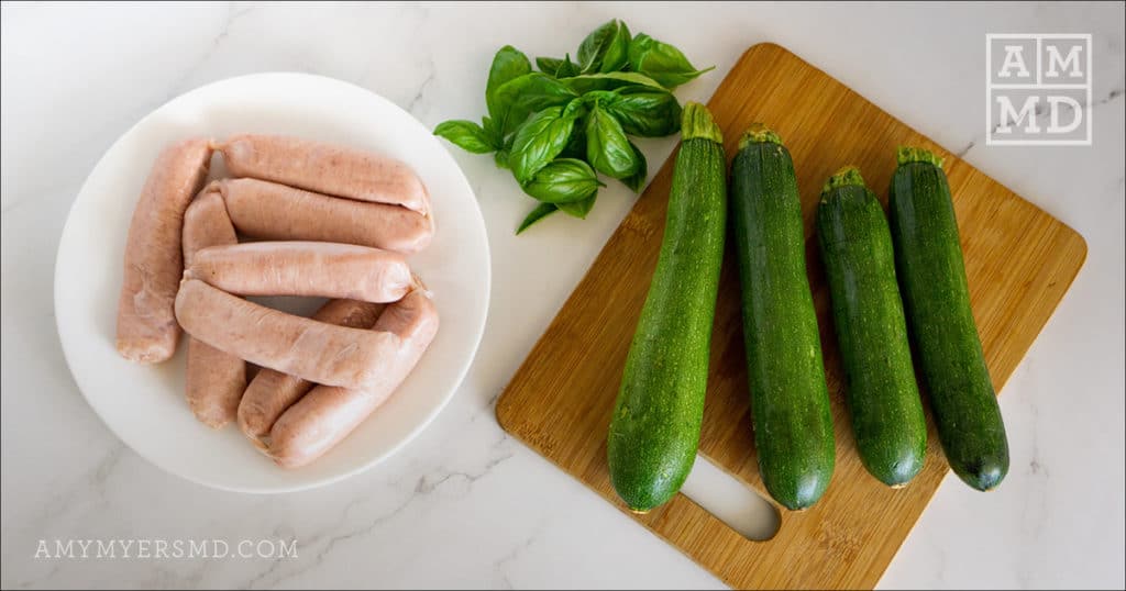 The simple ingredients: zucchini and sausage