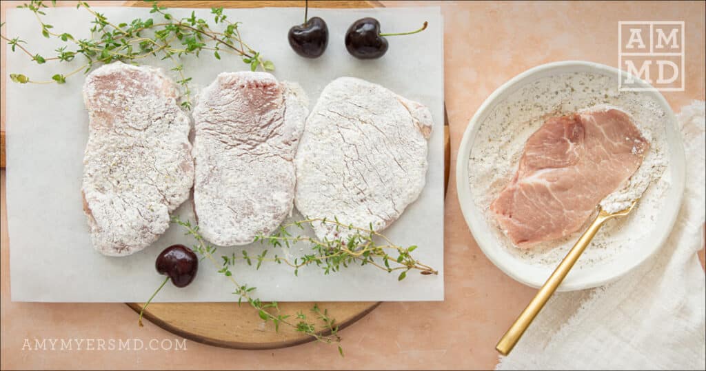 Breaded pork cutlets - Pork Cutlets with Cherry Sauce - Amy Myers MD®