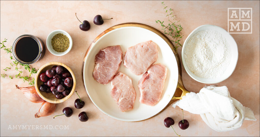 Ingredients for pork cutlets - Pork Cutlets with Cherry Sauce - Amy Myers MD®