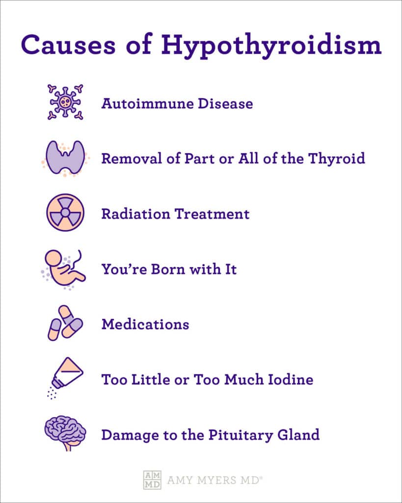 Is Hypothyroidism Genetic - Causes of Hypothyroidism - Infographic - Amy Myers MD®