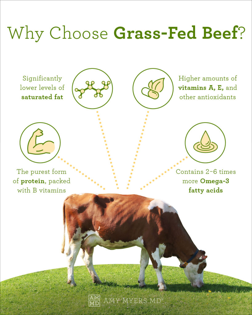 Why Choose Grass-fed Beef? - Infographic - Amy Myers MD®