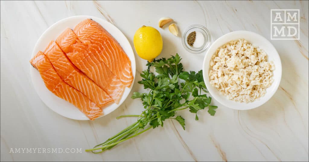 Crab stuffed salmon