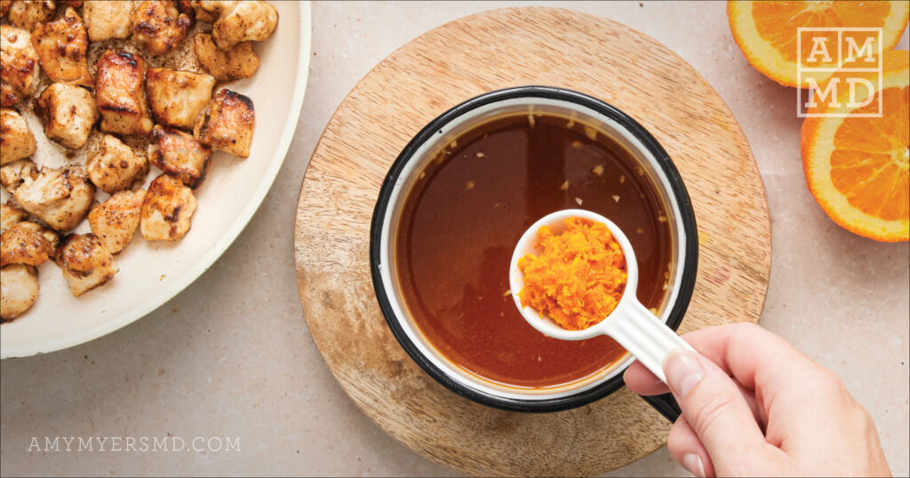 Making the orange sauce - Gluten Free Orange Chicken - Amy Myers MD®