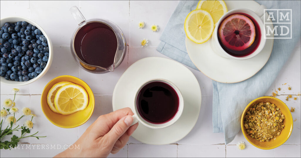 Cup of tea with ingredients - Night Time Tea - Amy Myers MD®