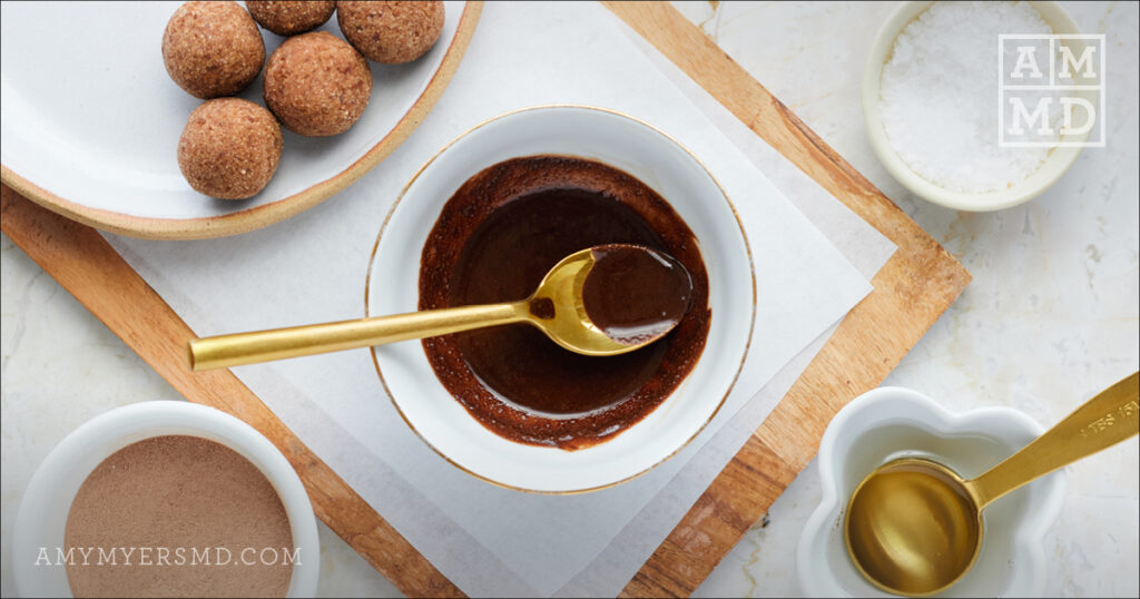 Chocolate glaze - - Collagen Probiotic No Bake Brownie Bites - Amy Myers MD®